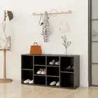 Shoe Bench High Gloss Grey 103x30x54.5 cm Engineered Wood Storage Entryway 03298