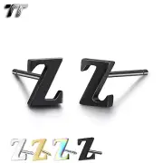 TT Stainless Steel Initial Letter Z Stud Earrings A pair (EC120Z)NEW