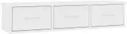 vidaXL Wall-Mounted Drawer Shelf Living Room Wall Storage Cabinet Display Rack Hanging Shelving Unit Home Organiser White Engineered Wood