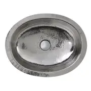 Nantucket Sinks OVS-OF Hand Hammered Stainless Undermount Sink w/ Overflow