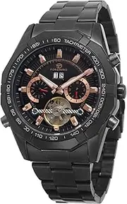 [FORSINING] Men's Automatic Self Winding Stainless Steel Steampunk Tourbillon Anglog Watch, Modern