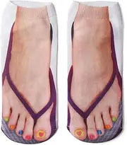 [generic] Women's Socks Herringbone Sandals Socks Funny Three-Dimensional Printed Nail Clip Slipper Shoe Pattern Funny Socks