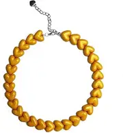 [DouuYuhet] Singer Chunky Heart Beads Necklace Resin Colourful Pink Navy Green Beaded Statement Choker Necklace for Men Women