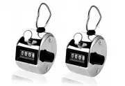Hand Tally Counter 4-Digit Mechanical Palm Number Clicker w/ Finger Ring 2 Pack