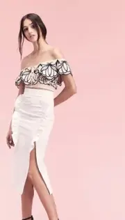 Alice McCall Mrs Robinson Ruffle Pencil Skirt Size 0 US 4 AUS NWT Z294-1