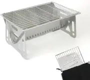 Mini Portable Charcoal Grill,Small BBQ Grill Tabletop Fire B, Stainless steel