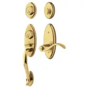 Baldwin 853450032LH Estate Landon Tubular Handleset Bright Polished Brass