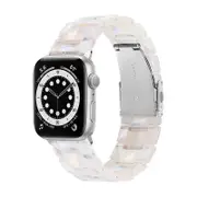 Catzon Apple Watch Resin Transparent Fashion Strap for iWatch SE 7 6 5 4 3 2 1-Clear Color