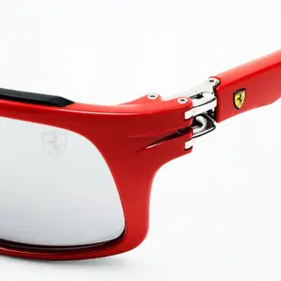 【RayBan 雷朋】法拉利聯名款 包覆設計太陽眼鏡 RB4364M F623/6G 紅框水銀鍍膜漸層灰鏡片 公司貨