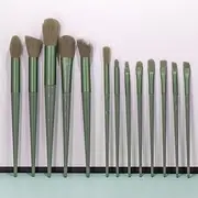 12 Pcs Eyeshadow Brush, Premium Eyeshadow Brush Set, Professional Eye Makeup Brushes with Soft Hairs, Blending Brush for Foundation, Eyeshadow, Eyebrow, Eyeline with Storage bag，Green