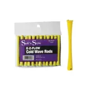 PERM RODS YELLOW LONG Curling Rod BEAUTY SALON EZ COLD WAVE HAIR - 1 DOZEN
