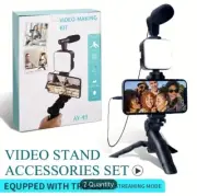 5-in-1 Smartphone Gimbal Stabilizer with LED Light and Microphone