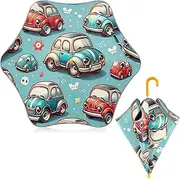 [ODAWA] Sun Protection Umbrella Cute Car Kid Umbrellas, Windproof UV Protection Classic Stick Umbrellas