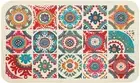 TEXTURED PRINTED KITCHEN RUG/MAT(nonskid)(18"x30")FLOWERS MEDALLION #2,rect., MS