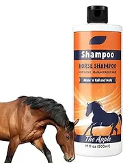 Horse Shampoo, Mane and Tail Conditioner, 500 ml Natural Mane and Tail Detangler Shampoo, Shower Bath Solution, Coat Cleaner, Shine, Relaxation, Dip Dirt and Dust, Reduce Breakage