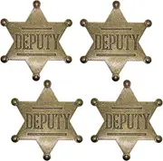 Mzztino Deputy Sheriff Badges Cowboy Party Decoration Badge Western Police Vest Badge Cosplay Deputy Police Badge for Adults