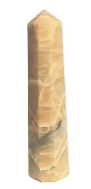 Peach Moonstone With Smokey Quartz Obelisk - C