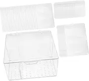 Levemolo 1 Set Clear Jewelry Storage Compartment Box with Self Seal Small Bags for Earrings Rings and Pearls and Space Saving Organization