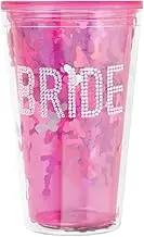 xo, Fetti Bachelorette Party Bride Confetti Tumbler Cup - Bridal Shower, Engagement Party Decoration and Bride To Be Gift