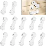 12 Pack Child Safety Locks, Cabinet Door Locks for Baby Proofing and Child Safety, Cabinet Locks with Adhesive for Drawer Cupboards Fridge Closet and Pantry, Child Lock Childproof Door Latch for Protecting Kids