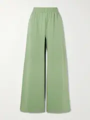 [Norma Kamali] Norma Kamali - Elephant Stretch-cotton Jersey Wide-leg Pants - Green - small small Green