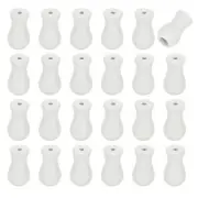 24Pcs Cord Knobs, Wood Cord Tassel Drops Pull End for Window, White Cylinder