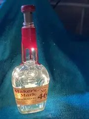 Makers Mark 46 Bourbon Whiskey Bottle with Battery Cork String Fairy Lights
