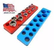 Mechanics Time Saver 3/8 Drive Magnetic Metric & SAE Shallow Socket Holder Set