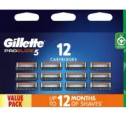 Gillette ProGlide 5 Manual Razor Blades Replacement Cartridges - 12 Pack