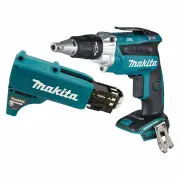 Makita DFS250ZX2 - 18V Brushless High Torque Screwdriver (Tool Only) with Autofeed Collated Screw Gun Attachment