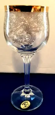 Bohemia Crystal set of 6 Wine Glasses 150ml, Czeck Republic NEW in Box .
