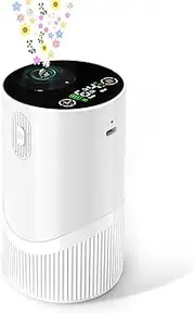 Waterless Diffuser for Essential Oil-Aroma Scent Diffusers for Home Car Mini Aromatherapy Nebulizer Battery Operated Small Air Diffuser Machine 4 Mist Level 1/2/3/4/6H Timers Auto-off for Hotel 5-20ML