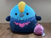 Squishmallow 12” Melrose Cassowary Bird Nwt New Clip Poleena Dinosaur Trex Set