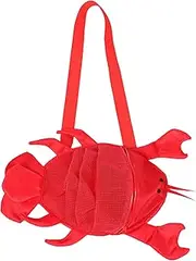 [SAFIGLE] Beach Toy Mesh Bag Shoulder Net Beach Tote for Boys and Girls Shelling Bag Educational Lobster Shape