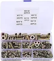Threaded Inserts Nuts, Wood Insert Assortment Tool Kit, //M6/M8 Furniture Screw Inserts Bolt Fastener(165 PCS)