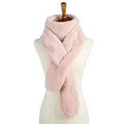 LAUNDRY by Design $48 NWT Faux Fur Double Loop Pull-Through Scarf-Baby Pink