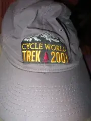NWOT Older 2001 Gray TREK CYCLE WORLD Embroidered Logo Flex Fit Hat OSFA