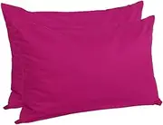 XYWHPGV Zippered Pillow Cases Pillowcases Covers Protectors, Egyptian Cotton 300 Thread Count, Pack of 2, Fuchsia Queen (20" x 30")(636c3 0fc97 7ca46 4c203 1e909 90a93