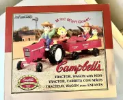 NIB Ertl Collectible Campbells Soup Tractor, Wagon w/Kids 1998