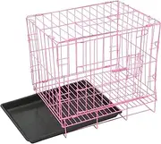 ibasenice Folding Pet Cage for Small Medium Dogs Durable Design Portable Easy to Carry for Poodles Cats and Rabbits Pink Pet House