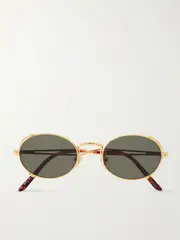 [Jean Paul Gaultier] Jean Paul Gaultier - Arceau Oval-frame Gold-tone Sunglasses - One size One size Gold