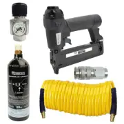 Headless Micro Pin Nailer with Co2 Regulator, Cylinder, Hose & Coupler Kit