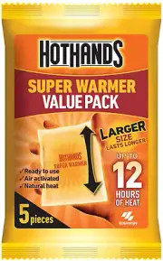 HOTHANDS Super Air Activated Hand Warmer up to 12 Hours of Heat, 5 Count (Pac...