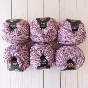 Lana Grossa Pepe Yarn ~ Lot of 6 ~ #1 Purple ~ Cotton Blend ~ Twisted Chainette