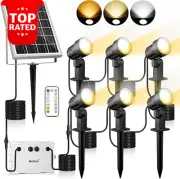 6-in-1 Solar Spotlights Remote Control 2700K 4000K 6500K IP66 LED Outdoor Lights