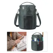 Portable Yarn Storage Bag Weaving Sewing Large Thread Organizer Leather