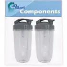 2 Pack Replacement 32 oz Cup with Flip Top To-go Lid for NutriBullet Pro 900w