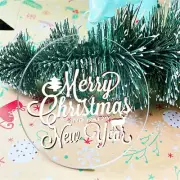 20pcs Round Bauble Blank Hanging Ornament Christmas Tree Pendant Craft DIY