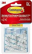 Command Wire Toggle Hook Value Pack, Medium, Clear, 6-Hooks (17065CLR-6ES)