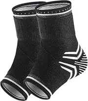Ankle Braces Adjustable Support Elastic Strap for Basketball Cycling Sport Protection 1 Pair Black X-Large
